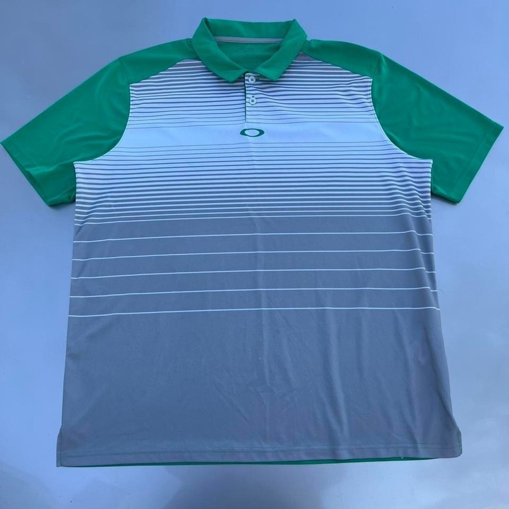 Oakley Polo Golf Shirt gray white green